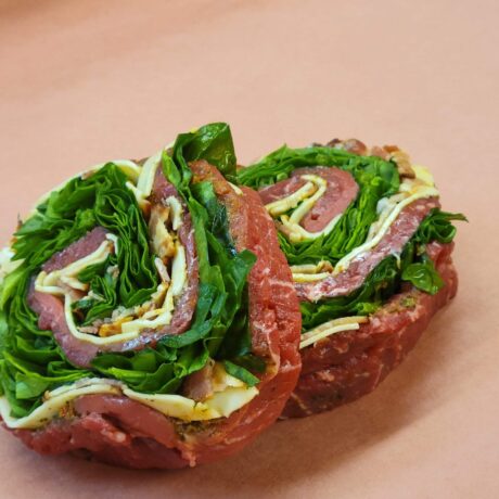 Rosettes de bœuf épinard, pesto & bacon (2)